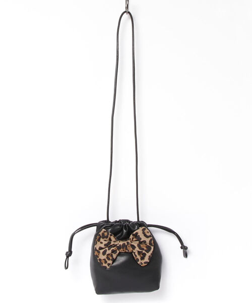 fredy repit（フレディレピ）の「リボンキンチャクポシェット（ショルダーバッグ・レディース・ブラック/チャコールグレー/キナリ・FREE）」の9枚目の写真