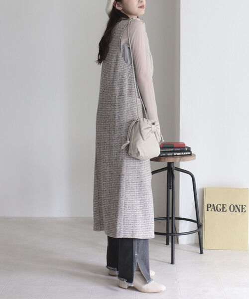 fredy repit（フレディレピ）の「リボンキンチャクポシェット（ショルダーバッグ・レディース・ブラック/チャコールグレー/キナリ・FREE）」の13枚目の写真