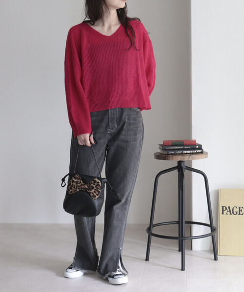 fredy repit（フレディレピ）の「リボンキンチャクポシェット（ショルダーバッグ・レディース・ブラック/チャコールグレー/キナリ・FREE）」の14枚目の写真