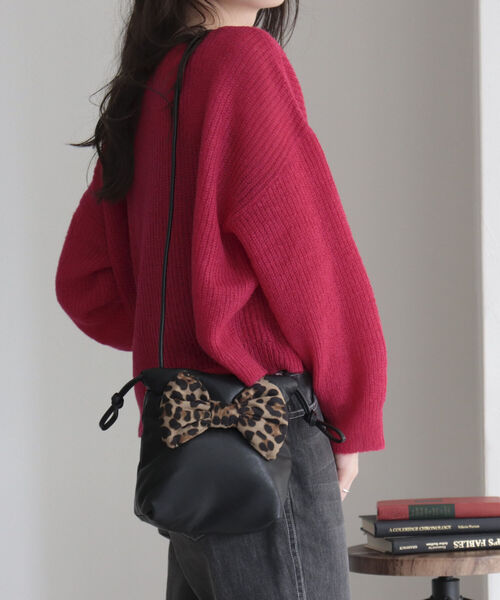 fredy repit（フレディレピ）の「リボンキンチャクポシェット（ショルダーバッグ・レディース・ブラック/チャコールグレー/キナリ・FREE）」の15枚目の写真