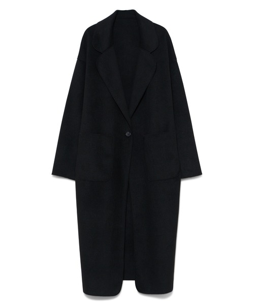 ReNorm（リノーム）の「ニットメルトンチェスターコート（チェスターコート・レディース・アイボリー/ブラック/グリーン・フリー）」の3枚目の写真