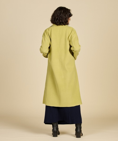 ReNorm（リノーム）の「ニットメルトンチェスターコート（チェスターコート・レディース・アイボリー/ブラック/グリーン・フリー）」の13枚目の写真