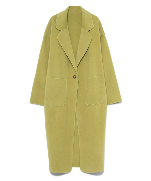 ReNorm（リノーム）の「ニットメルトンチェスターコート（チェスターコート・レディース・アイボリー/ブラック/グリーン・フリー）」の9枚目の写真