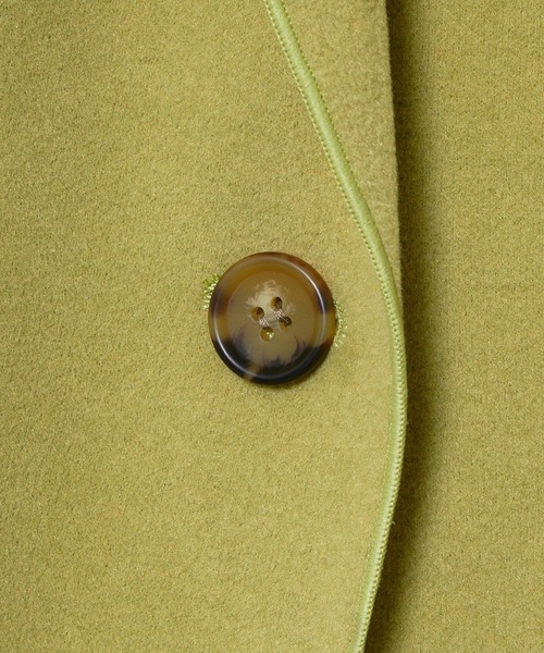 ReNorm（リノーム）の「ニットメルトンチェスターコート（チェスターコート・レディース・アイボリー/ブラック/グリーン・フリー）」の7枚目の写真