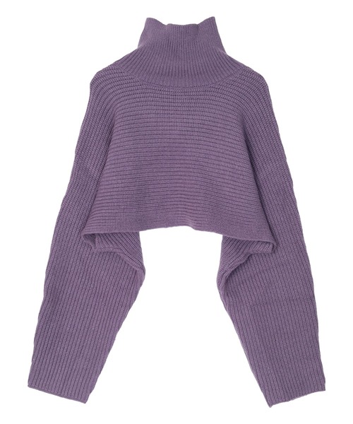 miette(ミエット)の「アルパカタッチ2wayハイネックショートニット(ニット/セーター・レディース・ブラック/パープル/グリーン・FREE)」の5枚目の写真