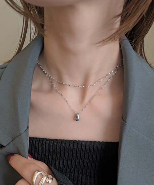 styiro（スタイロ）の「【金アレ対応/サージカルステンレス316L】華奢ドロップネックレス /レイヤード・重ね付け対応 /オフィス・デイリー（ネックレス・レディース・シルバー/ゴールド・FREE）」の16枚目の写真
