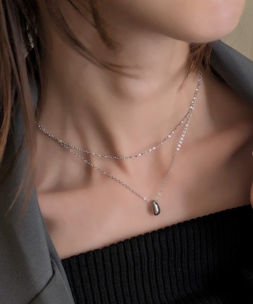 styiro（スタイロ）の「【金アレ対応/サージカルステンレス316L】華奢ドロップネックレス /レイヤード・重ね付け対応 /オフィス・デイリー（ネックレス・レディース・シルバー/ゴールド・FREE）」の12枚目の写真