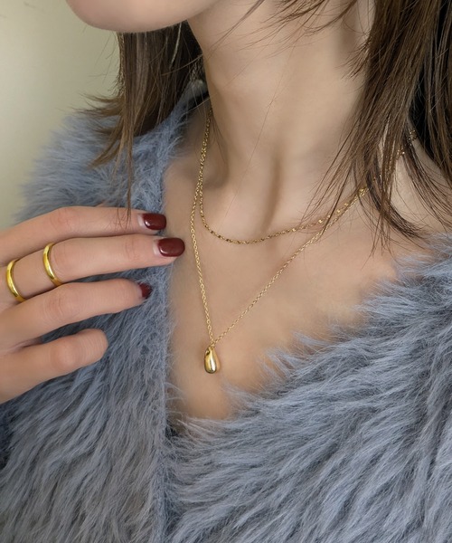 styiro（スタイロ）の「【金アレ対応/サージカルステンレス316L】華奢ドロップネックレス /レイヤード・重ね付け対応 /オフィス・デイリー（ネックレス・レディース・シルバー/ゴールド・FREE）」の15枚目の写真