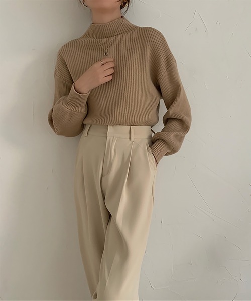 Doula Doula(ドゥーラドゥーラ)の「ハイネックリブニット(ニット/セーター・レディース・ホワイト/ブラック/イエロー/キャメル/ベージュ・FREE)」の22枚目の写真