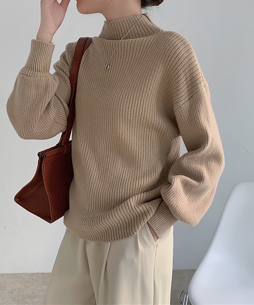 Doula Doula(ドゥーラドゥーラ)の「ハイネックリブニット(ニット/セーター・レディース・ホワイト/ブラック/イエロー/キャメル/ベージュ・FREE)」の19枚目の写真