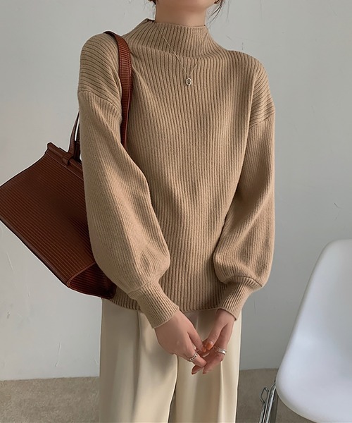 Doula Doula(ドゥーラドゥーラ)の「ハイネックリブニット(ニット/セーター・レディース・ホワイト/ブラック/イエロー/キャメル/ベージュ・FREE)」の16枚目の写真