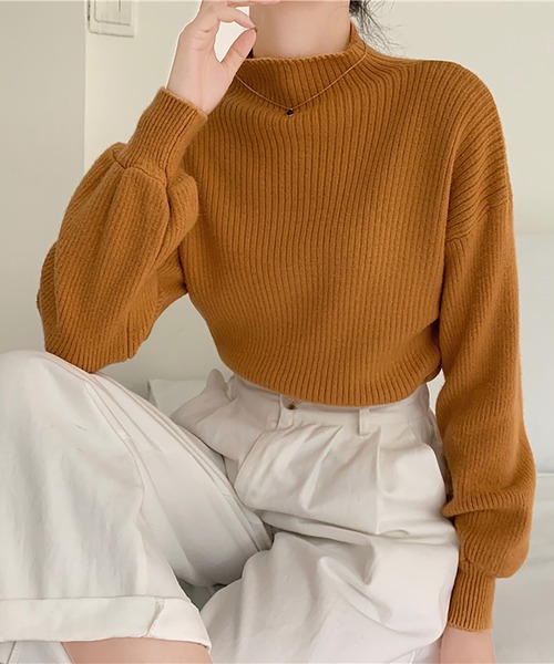 Doula Doula(ドゥーラドゥーラ)の「ハイネックリブニット(ニット/セーター・レディース・ホワイト/ブラック/イエロー/キャメル/ベージュ・FREE)」の18枚目の写真