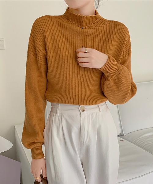 Doula Doula(ドゥーラドゥーラ)の「ハイネックリブニット(ニット/セーター・レディース・ホワイト/ブラック/イエロー/キャメル/ベージュ・FREE)」の15枚目の写真