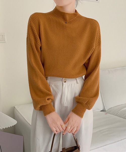 Doula Doula(ドゥーラドゥーラ)の「ハイネックリブニット(ニット/セーター・レディース・ホワイト/ブラック/イエロー/キャメル/ベージュ・FREE)」の12枚目の写真