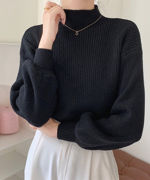 Doula Doula(ドゥーラドゥーラ)の「ハイネックリブニット(ニット/セーター・レディース・ホワイト/ブラック/イエロー/キャメル/ベージュ・FREE)」の8枚目の写真