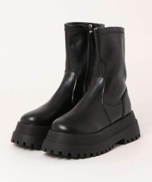 wee9s(ウィークス)の「soft touch volume sole middle boots / ソフトタッチボリュームソール厚底ミドルブーツ(ブーツ・レディース・ブラック・22.5cm/23cm/23.5cm/24cm/24.5cm/25cm)」の22枚目の写真