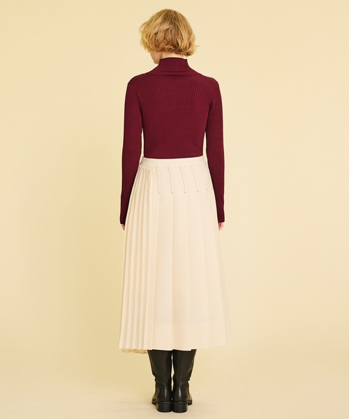 LANVIN en Bleu（ランバンオンブルー）の「ロゴテープミックスプリーツ