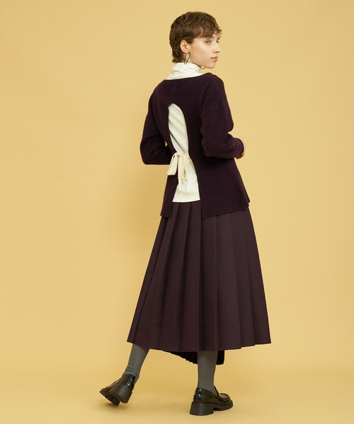 LANVIN en Bleu（ランバンオンブルー）の「ロゴテープミックスプリーツ