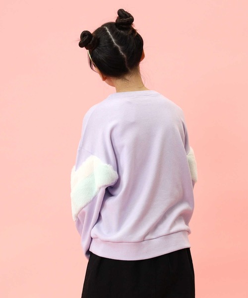 VIVIAN BLUE(ビビアンブルー)の「【VIVIAN BLUE】シェブロンスウェット(スウェット・キッズ・パープル/ライム・130/140/150/120)」の7枚目の写真