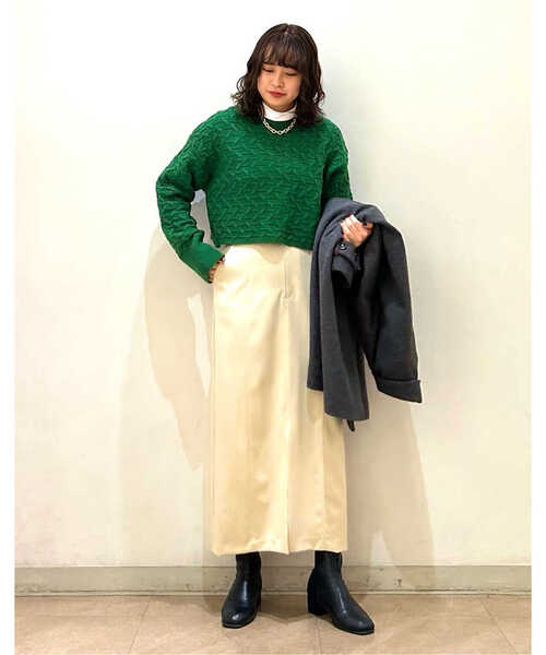 N.(N. Natural Beauty Basic)(エヌエヌナチュラルビューティーベーシック)の「プレーンナロータイトスカート(スカート・レディース・ホワイト/ブラック/パープル・MEDIUM)」の21枚目の写真