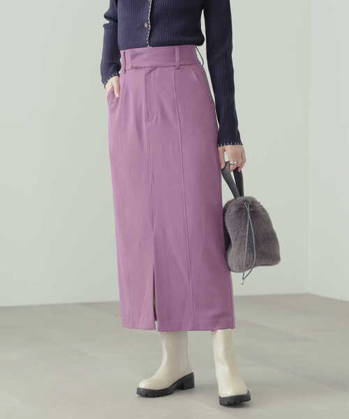 N.(N. Natural Beauty Basic)(エヌエヌナチュラルビューティーベーシック)の「プレーンナロータイトスカート(スカート・レディース・ホワイト/ブラック/パープル・MEDIUM)」の16枚目の写真