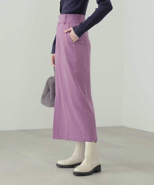 N.(N. Natural Beauty Basic)(エヌエヌナチュラルビューティーベーシック)の「プレーンナロータイトスカート(スカート・レディース・ホワイト/ブラック/パープル・MEDIUM)」の15枚目の写真