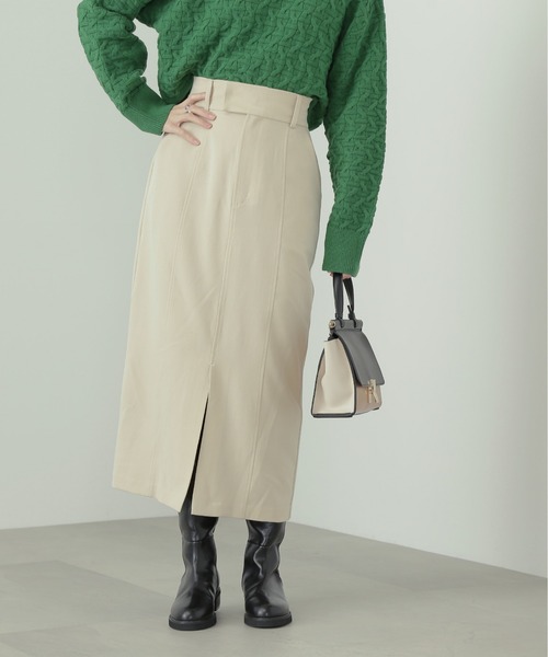 N.(N. Natural Beauty Basic)(エヌエヌナチュラルビューティーベーシック)の「プレーンナロータイトスカート(スカート・レディース・ホワイト/ブラック/パープル・MEDIUM)」の1枚目の写真