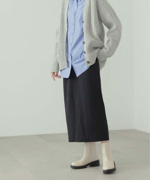 N.(N. Natural Beauty Basic)(エヌエヌナチュラルビューティーベーシック)の「プレーンナロータイトスカート(スカート・レディース・ホワイト/ブラック/パープル・MEDIUM)」の2枚目の写真