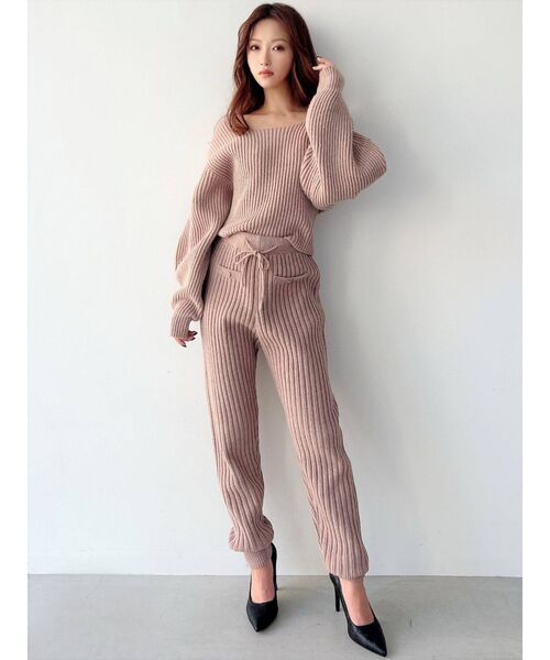RESEXXY（リゼクシー）の「【WEB限定】ニットジョガーパンツ【セットアップ着用可能】（その他パンツ・レディース・グレー/ブラック/ピンク・FREE）」の9枚目の写真