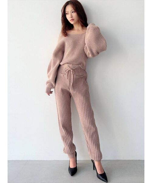 RESEXXY（リゼクシー）の「【WEB限定】ニットジョガーパンツ【セットアップ着用可能】（その他パンツ・レディース・グレー/ブラック/ピンク・FREE）」の10枚目の写真