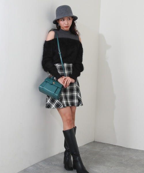 Cheek（チーク）の「ロービングチェックチェックミニスカート（スカート・レディース・ブラック/オフホワイト/グレー・SMALL/MEDIUM）」の10枚目の写真