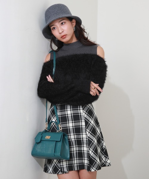 Cheek（チーク）の「ロービングチェックチェックミニスカート（スカート・レディース・ブラック/オフホワイト/グレー・SMALL/MEDIUM）」の11枚目の写真