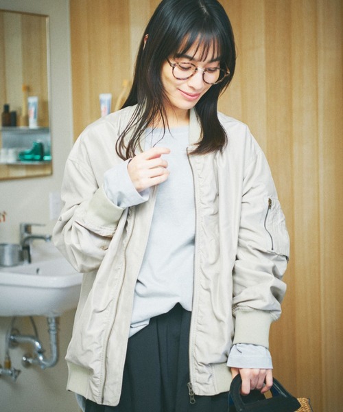 BAYFLOW（ベイフロー）の「BIG MA1（MA-1・レディース・ベージュ/ブラック/カーキ・FREE）」の3枚目の写真