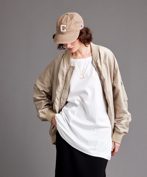 BAYFLOW（ベイフロー）の「BIG MA1（MA-1・レディース・ベージュ/ブラック/カーキ・FREE）」の5枚目の写真