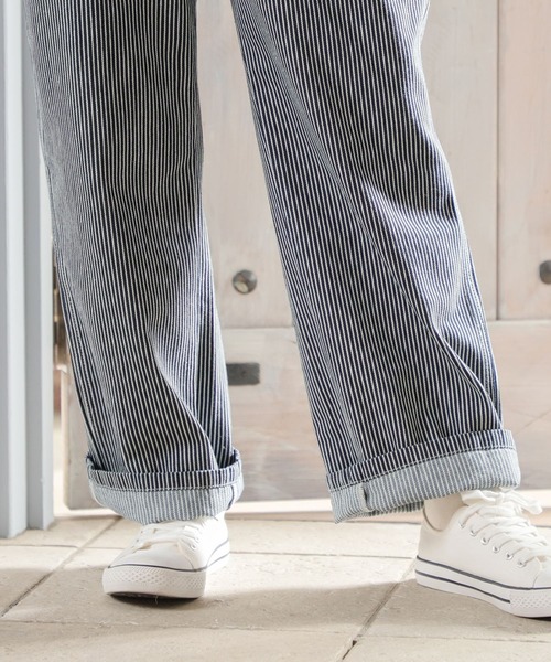 Honeys（ハニーズ）の「ヒッコリーオーバーオール（サロペット/オーバーオール・レディース・ホワイト×ネイビー/ネイビー×ホワイト・L/M/LL/SS/S）」の14枚目の写真