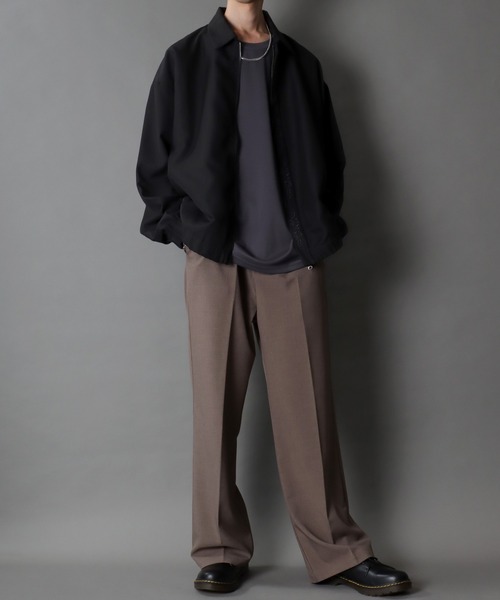 SITRY(シトリー)の「SITRY Fly front stitch blouson/別注 比翼仕立て 花刺繍 ブルゾン ジャケット(ブルゾン・メンズ・ブラック/グレイッシュベージュ/チャコール・M/L)」の14枚目の写真
