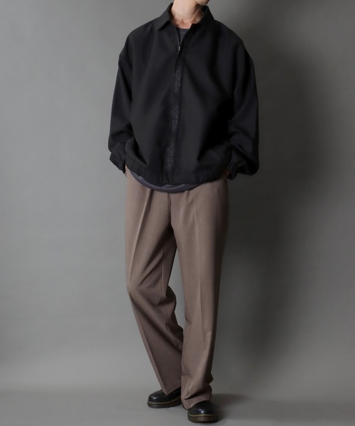 SITRY(シトリー)の「SITRY Fly front stitch blouson/別注 比翼仕立て 花刺繍 ブルゾン ジャケット(ブルゾン・メンズ・ブラック/グレイッシュベージュ/チャコール・M/L)」の17枚目の写真