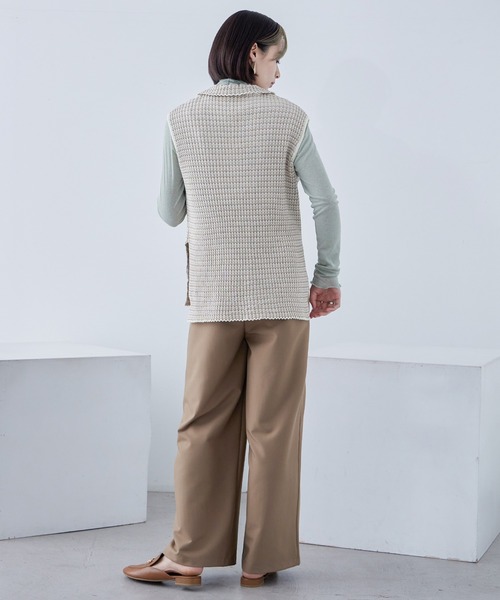 Fashion Letter(ファッションレター)の「シェブロン柄 キーネック リブニットベスト(ベスト・レディース・ブラック/ベージュ/グリーン/アイボリー・M)」の20枚目の写真