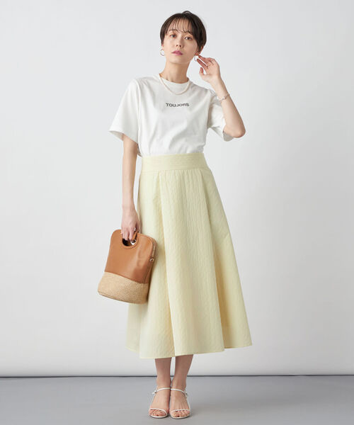 NOLLEY’S Sophi（ノーリーズソフィ）の「キルティングジャガードフレアスカート（スカート・レディース・イエロー/オフホワイト・38/36/34）」の16枚目の写真