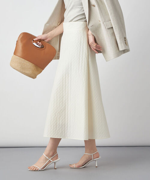 NOLLEY’S Sophi（ノーリーズソフィ）の「キルティングジャガードフレアスカート（スカート・レディース・イエロー/オフホワイト・38/36/34）」の7枚目の写真