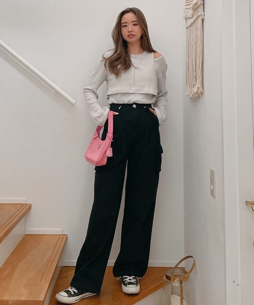 Vicente（ヴィセンテ）の「Cargo 2way pants（カーゴパンツ・レディース・ベージュ/ブラック・FREE）」の11枚目の写真