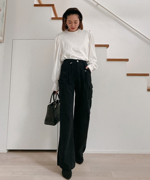 Vicente（ヴィセンテ）の「Cargo 2way pants（カーゴパンツ・レディース・ベージュ/ブラック・FREE）」の6枚目の写真