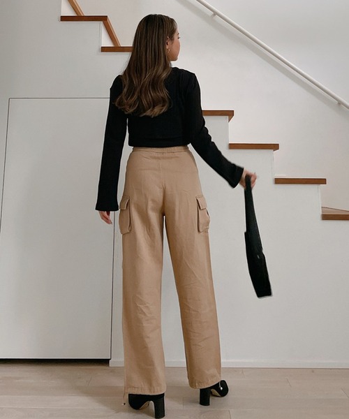 Vicente（ヴィセンテ）の「Cargo 2way pants（カーゴパンツ・レディース・ベージュ/ブラック・FREE）」の5枚目の写真