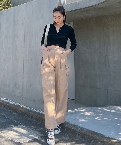 Vicente（ヴィセンテ）の「Cargo 2way pants（カーゴパンツ・レディース・ベージュ/ブラック・FREE）」の14枚目の写真