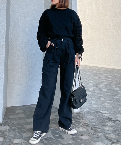 Vicente（ヴィセンテ）の「Cargo 2way pants（カーゴパンツ・レディース・ベージュ/ブラック・FREE）」の18枚目の写真