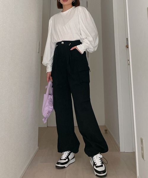 Vicente（ヴィセンテ）の「Cargo 2way pants（カーゴパンツ・レディース・ベージュ/ブラック・FREE）」の17枚目の写真