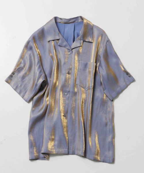 NOMINE（ノミネ）の「【セットアップ対応】スパークシャンブレー開襟シャツ（シャツ/ブラウス・レディース・グリーン/グレー/チャコールグレー・フリー）」の4枚目の写真