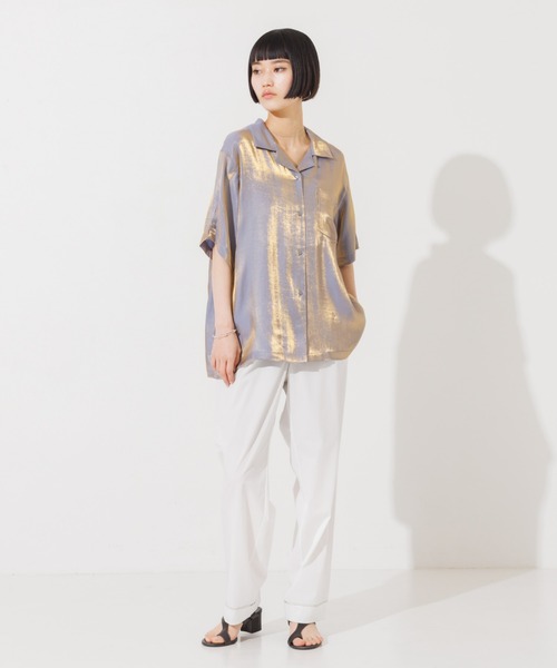 NOMINE（ノミネ）の「【セットアップ対応】スパークシャンブレー開襟シャツ（シャツ/ブラウス・レディース・グリーン/グレー/チャコールグレー・フリー）」の17枚目の写真