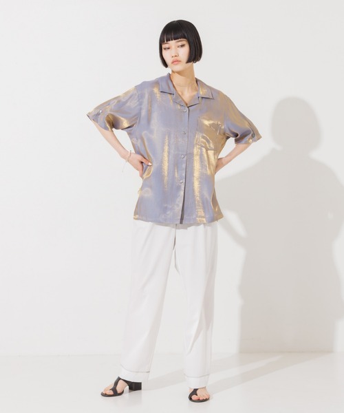 NOMINE（ノミネ）の「【セットアップ対応】スパークシャンブレー開襟シャツ（シャツ/ブラウス・レディース・グリーン/グレー/チャコールグレー・フリー）」の18枚目の写真