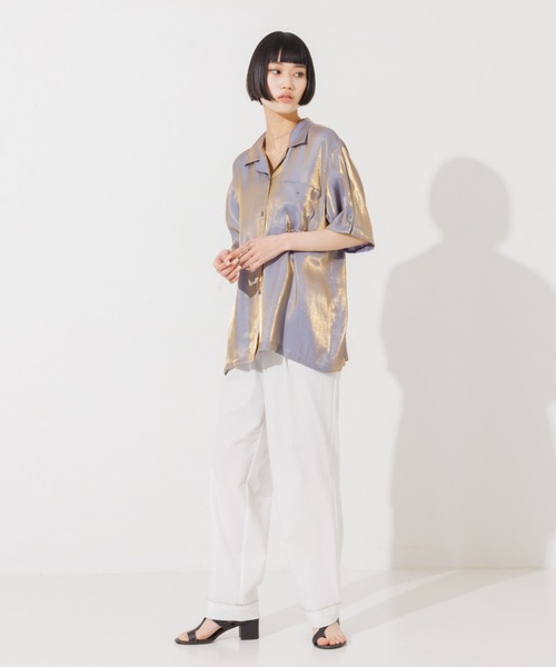 NOMINE（ノミネ）の「【セットアップ対応】スパークシャンブレー開襟シャツ（シャツ/ブラウス・レディース・グリーン/グレー/チャコールグレー・フリー）」の19枚目の写真